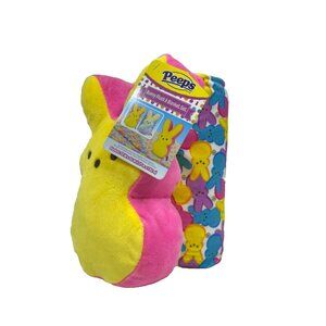 Peeps 9" Bunny Plush & Blanket Set 50" X 60" Multicolor